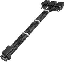 "AsiaHorse" PCIE 5.0 GPU 16AWG kompiuterio maitinimo šaltinio ilgintuvas, GPU 12VHPWR maitinimo kabelio ilgintuvas, nuo 16 kontaktų (12+4) iki 3 x 8 kontaktų, skirtas GPU RTX 3090Ti/4070Ti/4080/4090, 30 cm, juodas