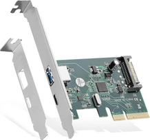 "Binardat PCIE to USB 3.2 Gen2 10Gbps Expansion Card", 2 prievadų 10Gbps USB A tipo ir C tipo prievadai, nuosavas maitinimo šaltinis, žemo profilio laikiklis, USB 3.2 šakotuvo valdiklio adapteris, skirtas "Windows 10/11