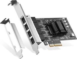 "Binardat" 4 prievadų 2.5G PCIe tinklo adapteris, RTL8125B LAN valdiklis, 2500/1000/100Mbps RJ45 Ethernet NIC kortelė, palaiko PXE "Windows/Linux