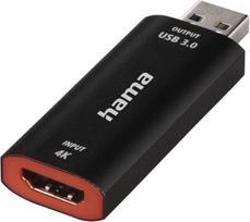 "Hama" vaizdo įrašymo kortelė 4K HDMI į USB 3.0 vaizdo įrašymo kortelė (skirta tiesioginiam SLR fotoaparato, vaizdo kameros ar veiksmo kameros įrašymui į kompiuterį, nešiojamąjį kompiuterį ir tiesioginei transliacijai, žaidimams, vaizdo konferencijoms)