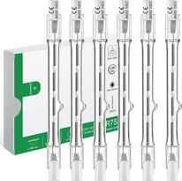 "Jaenmsa R7S Halogen Rod 118 mm", halogeninė lemputė R7s 118 mm, 6 šviestuvų lempučių pakuotė 200 W 230 V 2700 K šiltai balta, statybinė prožektoriaus lemputė, reguliuojama, skirta gyvenamojo kambario apšvietimui