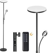 "Modlicht" 35 W grindų lempa LED Dimmable Black, 4200 LM grindų lempa skaitymo lempa su nuotolinio valdymo pulteliu ir jutikliniu valdymu, 3000-6000 K šviestuvas LED su skaitymo lempa, grindų lempos gyvenamajam kambariui, miegamajam,