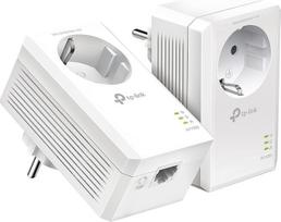 "TP-Link Powerline" adapterių rinkinys TL-PA7017P KIT (1000Mbit/s, su lizdu, Gigabit prievadas, Plug & Play, suderinamas su visais "HomePlug AV/AV2 Powerline" adapteriais, idealiai tinka medijos transliacijoms)