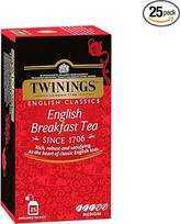 "Twinings English Breakfast" juodoji arbata 50 g, 25 arbatos maišeliai, pilna, apvali ir stipri juodoji arbata iš geriausių Šri Lankos ir Indijos arbatos sodų. Juodosios arbatos pakuotė (1 x 50 g)