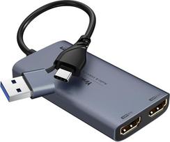 4K30Hz HDMI vaizdo įrašymo kortelė su "Loop-Out", "Yinker" USB/USB-C HDMI vaizdo įrašymo kortelė, skirta "Full HD" 4K@30Hz 1080P@60fps įrašymui ir "Loop-Out", vaizdo įrašymo įrenginys, skirtas OBS tiesioginėms transliacijoms žaidžiant žaidimus