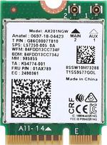 ASHATA WIFI tinklo kortelė AX201NGW WiFi 6 Gigabit 2400M M.2.CNVio2 sąsaja "Bluetooth 5.0", "WiFi Bluetooth" kortelė tik 10 x 64 bitų