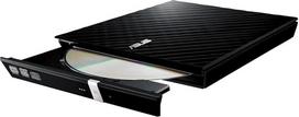 ASUS SDRW-08D2S-U Lite išorinė plona DVD laikmena (8x DVD±R, 6x DVD±R DL, 5x DVD-RAM, USB 2.0) inkl. "Cyberlink Power2Go", švarus (Hochglanz Schwarz)