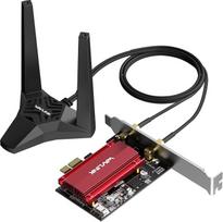 AX5400 WiFi 6E WLAN PCIe kortelė kompiuteriui su "Bluetooth 5.3", WAVLINK 5378Mbps trijuostė WiFi 6E PCIe WLAN kortelė, "Intel WiFi 6E" lustas, WPA3, magnetinės bazinės antenos, skirta "Windows 11/10" (64 bitų) staliniam kompiuteriui