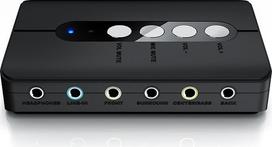 CSL - išorinė USB 7.1 garso kortelė - 7.1 erdvinis garsas - stereofoninis garso adapteris - garsumo valdymas - jungtis ausinėms, mikrofonui - mikrofono nutildymas - skirta kompiuteriui - Windows 10 11