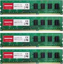 DDR3 OPERATYVIOJI ATMINTIS: GIGASTONE 32GB rinkinys (4x8GB) DDR3/DDR3L 1600MHz (1333MHz) PC3-12800 (PC3-10600) CL11 1.35V/1.5V 2Rx8 UDIMM 240 Pin Non-ECC Unbuffered PC saugykla Saugykla er atnaujinimas