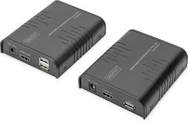 DIGITUS HDMI KVM IP ilgintuvas - 1x siųstuvas, 1x imtuvas - FullHD 1080p/60Hz - "taškas-daugiataškis" - HDMI 1.3 HDCP 1.4 - "Plug & Play