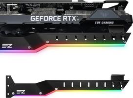 EZDIY-FAB GPU laikiklis Grafikos kortelė GPU palaikymas Vaizdo plokštės laikiklis su 5V 3 kontaktų ARGB LED, vaizdo plokštės laikiklis Sag laikiklis / laikiklis su laikikliu Palaiko RX6700, RTX3090-309EZ-juodas