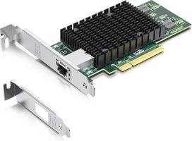 H!Fiber.com 10G Ethernet tinklo kortelė, RJ45 NIC, 10GbE CNA, suderinama su X540-T1, su "Intel X540-BT1" valdikliu, palaiko "Windows Server/Linux/VMware" (nepalaiko MAC)