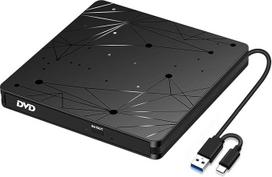 LMEN išorinis CD DVD diskas su USB 3.0 DVD, skirtas nešiojamam kompiuteriui Nešiojamasis išorinis DVD diskas CD-ROM įrašymo įrenginys, skirtas "Windows 11/10/7/8/XP Mac MacBook