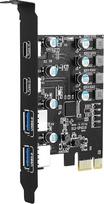 PCIE į USB išplėtimo kortelė 4 prievadai (2 x USB C, 2 x USB A), USB 3.0 Pcie kortelė PCI Express išplėtimo kortelė staliniam kompiuteriui Palaiko Windows Mac OS
