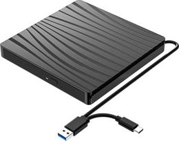 QDSYLQ išorinis DVD diskas, USB 3.0 ir C tipo nešiojamasis CD DVD +/-RW įrašymo įrenginys Optinis DVD diskas Išorinis DVD diskas, skirtas nešiojamiesiems kompiuteriams, kompiuteriams, staliniams kompiuteriams, "MacBook", "iMac", "Windows 11/10/8/7/XP/Linu
