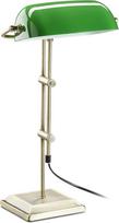 Relaxdays Banker Lamp Green Glass Dekoratyvinė lempa Retro stalinė lempa Žalvario išvaizda H x Š x D 52 x 27 x 18 cm Bronza