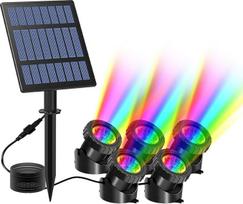 T-SUN Saulės tvenkinio apšvietimas, RGB saulės povandeninis prožektorius LED tvenkinio šviesa Tvenkinio apšvietimas su IP68 atsparumu vandeniui, RGB spalvų keitimo kraštovaizdžio šviesos sodo apšvietimas sodui, kiemui, medžiui