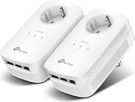 TP-Link TL-PA8030P KIT AV1300 Gigabit Powerline tinklo adapteris (1300Mbps, MU-MIMO, 3 Gigabit prievadai, maitinimo lizdas, puikiai tinka HDTV, taupo energiją, "Plug & Play"), baltas