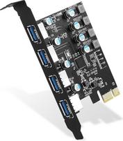 USB 3.0 kortelė 4 prievadai 5Gb/s, PCIe USB 3.2 (USB 3.1) Gen1 išplėtimo kortelė staliniam kompiuteriui Windows XP/Vista 7/8/8/8.1 MAC OS 10.8.2 aukščiau
