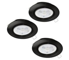 Eglo 901755 - KOMPLEKTAS 3x LED įleidžiamas lubinis šviestuvas FAVAZZINA 1xGU10/4W/230V juoda