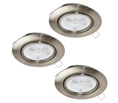 Eglo 901757 - KOMPLEKTAS 3x LED įleidžiamas lubinis šviestuvas FAVAZZINA 1xGU10/4W/230V chromas