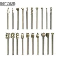Rotacinis frezerio antgalis 20 vnt. 3 mm kotas HSS frezavimo antgaliai Medžio, plastiko graviravimo įrankių rinkinys Medžio apdirbimo aksesuaras Dremel Rotary Router Bit