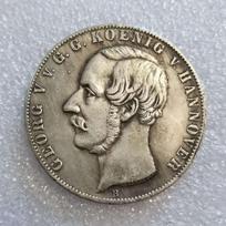 1855 m. Vokietijos atminimo kolekcionuojami suvenyrai Sidabrinės monetos įvairiaspalvis