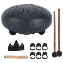 Plieninio liežuvėlio būgno rinkinys 11 tonų eterinis nerūpestingas sanskritiškas rankų būgnas mušamasis instrumentas 6 coliai black