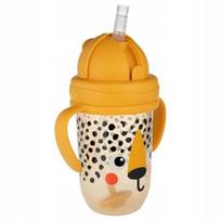 Gertuvė su šiaudeliu Canpol Babies Babiesboo Cheetach, 6+ mėn, 270 ml