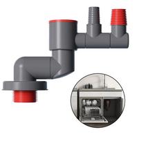Sink Drain Adapter Seal Plug Kitchen Basin Sewer Branch Connector Overflow Water Drains Pipe Joint Kitchen Downpipe Accessories gray