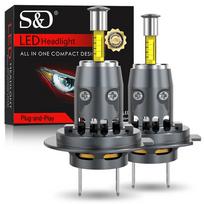 2vnt 30000LM H7 LED automobilio priekinių žibintų lemputės Canbus LED lemputė belaidžiam su ventiliatoriumi CSP 4 pusių Auto Mini H7 priekinis žibintas rūko žibintai 6000K 12V H7