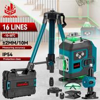 16 eilučių lazerio lygis Green Line 4D savaime išsilyginantis 360 horizontalus vertikalus ličio jonų akumuliatoriaus nuotolinio valdymo pultas Itin galingas lazerinis lygis 2Battery 1EU Plug