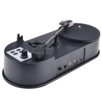 Mini vinilo grotuvas, patefonas su USB MP3 konvertavimu, dvigubas greitis 33/45 aps./min