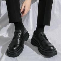 Men Oxfords Black Dress Derbys Platform Elevator Shoes Formal Business Shoes Height Increase Black Thick Sole Leather Shoes EU:38 juoda