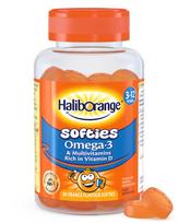 HALIBORANGE guminukai OMEGA-3 & MULTIVITAMIN, apelsinų skonio, 3–12 m., 60 guminukų