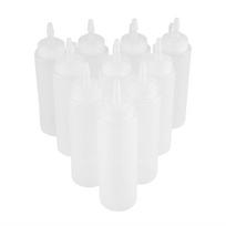 240ml 10 vnt. / Rinkinys Plastikinis pagardų dozatorius padažui, aliejui, grietinei, actui (Baltas) balta