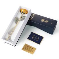 Ejoyous 24K Gold Real Rose Gold Plated Rose with Rose Stand Yellow