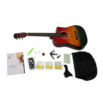 38 colių akustinės gitaros pradedančiųjų rinkinys 6 stygų medinė gitara pradedantiesiems, praktikai, grupės pasirodymams