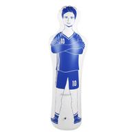 Pripučiamas futbolo treniruočių manekenas Futbolas 0,35 m PVC bokso krepšys 40x160 cm mėlynas
