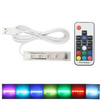 Mikro akvariumo šviestuvas, maitinamas USB, su nuotolinio valdymo pultu, spalvinga LED lempa akvariumui kraštovaizdžiui, baltas laidas