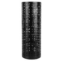Skėčio laikiklis, apvalus, nerūdijantis, stilingas, tuščiaviduris, vario rašto, metalinis skėčio laikiklis namams Medium 4.75L juoda
