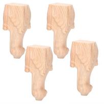 4 vnt. Spintelės kojos Drožinėtos Stalo kojos Baldų kojos Sofos kojos Europietiško stiliaus(15x6 cm)