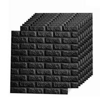 10 vnt Juodi tapetai 3D sieniniai lipdukai vandeniui atsparūs lipnūs nulupami ir klijuojami tapetai 35x38cm