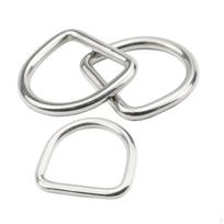 3 dalių metalinis D žiedas, tvirtas pusiau apvalus žiedas, tvirtinimo detalės piniginėms Hamako surišimas 7mmx52mmx46mm