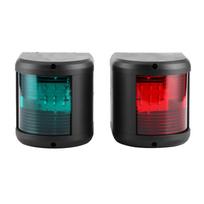 12V LED Navigacinė Lempa Vandeniui Atspari Žalia Dešinioji Raudona Kairioji Pusė Lempa Jūrinei Valtis Jachtai Juoda