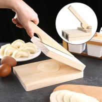 Handcrafted Wooden Dumpling Press - Kitchen Tool for Homemade Pastries Square