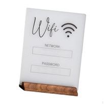 WiFi slaptažodžio ženklas Akrilinis Daugkartinio naudojimo Stalo stovas Centrinė puošmena svečiams balta