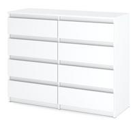 Balta komoda su stalčiais Rtv spintelė 120CM 8S Modernūs svetainės baldai