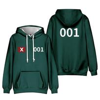 Squid Game Unisex Cartoon Hoodies Tie Dye Hoodie Streetwear Hooded Sweatshirt Men Women Cosplay Sports XS black